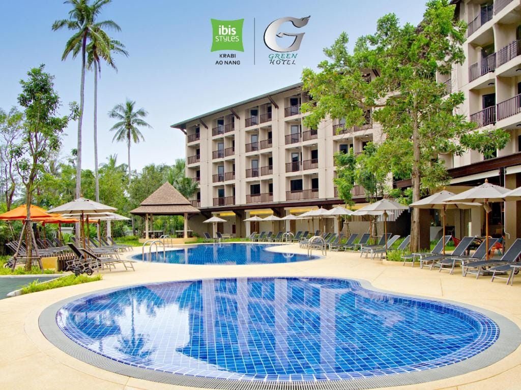 The pool and rooms at ibis Styles Krabi Ao Nang