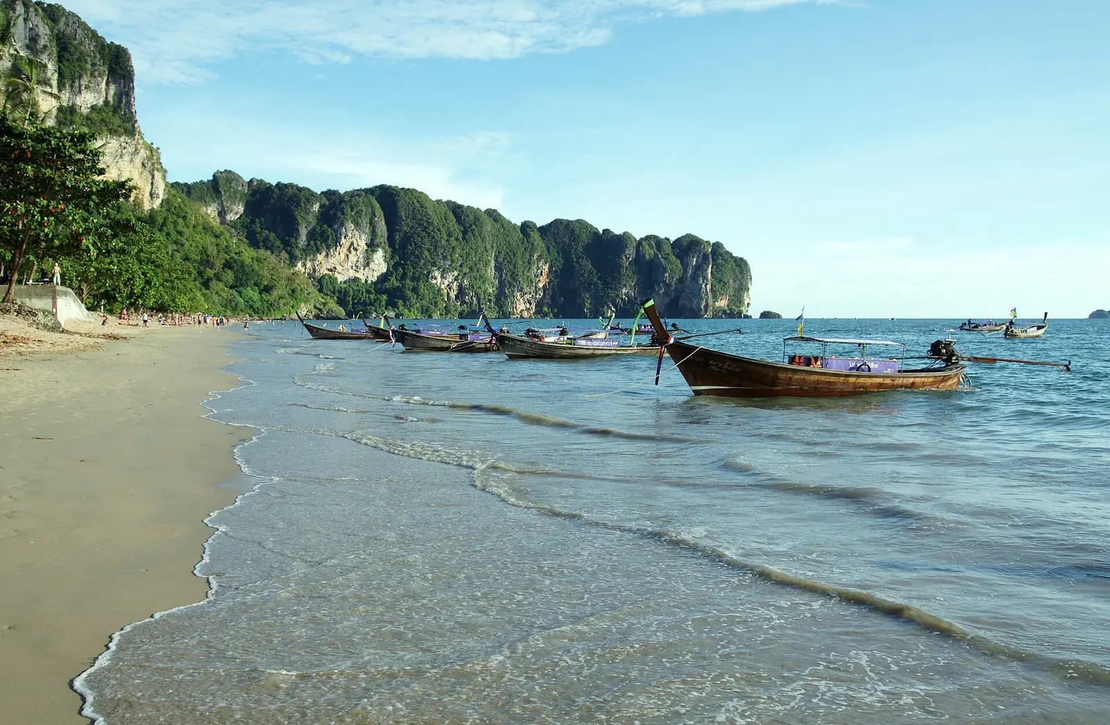 Ao Nang beach and the promenade above the longtail boats