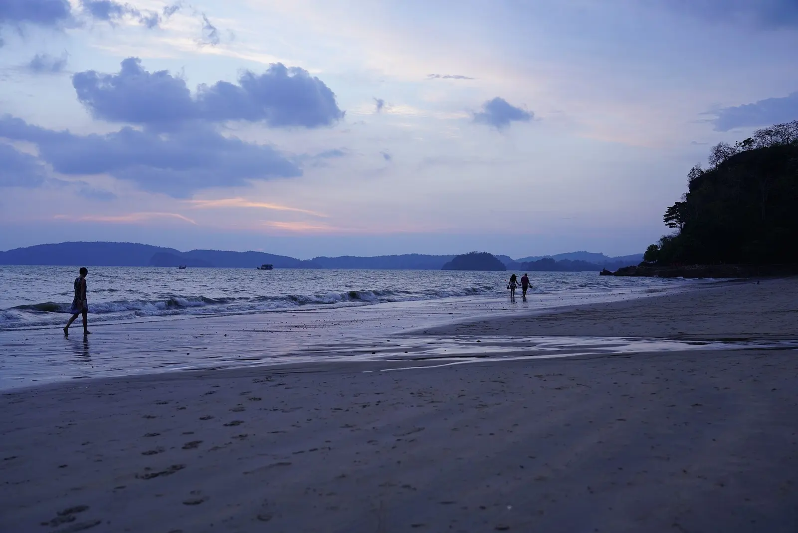 Elevated view over Ao Nang beach and the Andaman, with limestone islands offshore