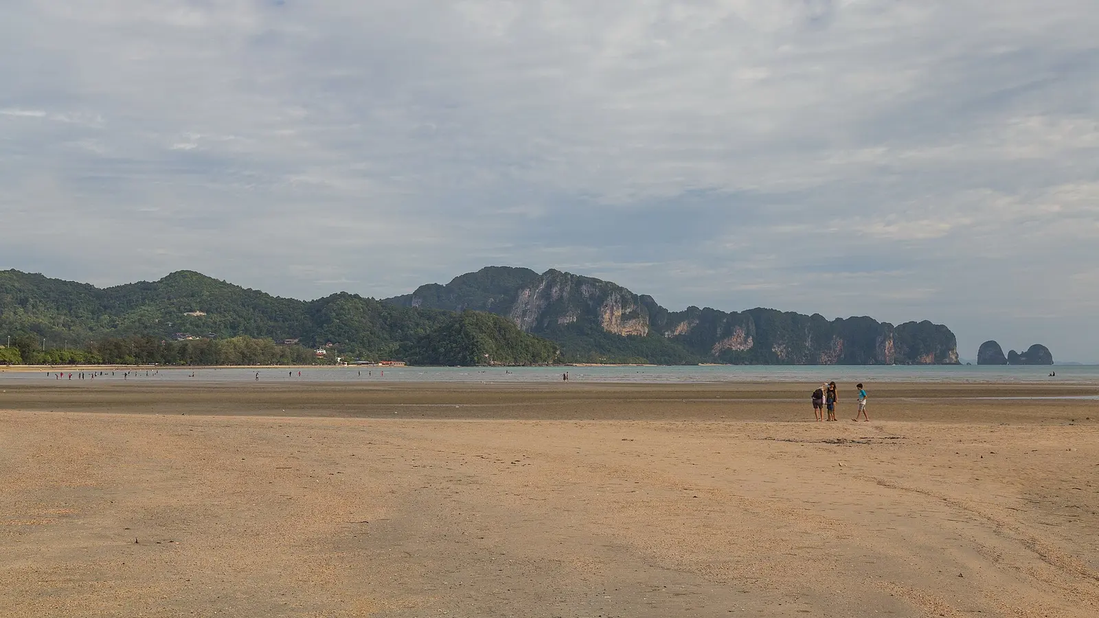 Nopparat Thara beach west of Ao Nang, a wide quiet shore with islands offshore