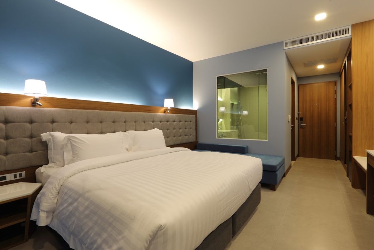 BlueSotel Krabi Aonang Beach pool and grounds in Ao Nang