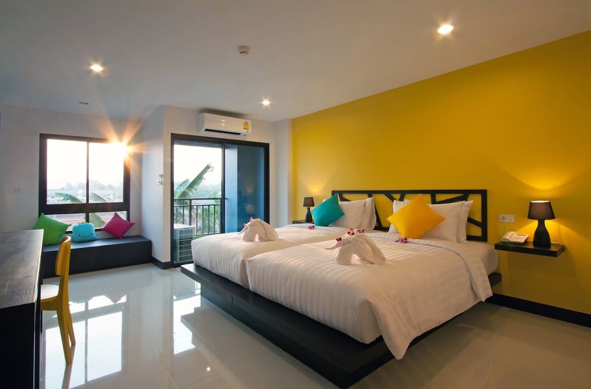 Sleep Whale Hotel pool and grounds in Krabi Town