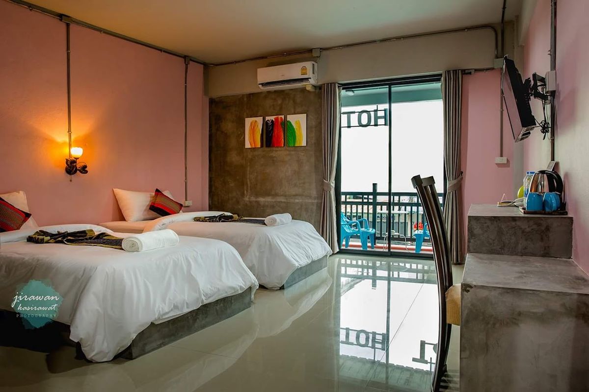 The Guest Hotel pool and grounds in Krabi Town